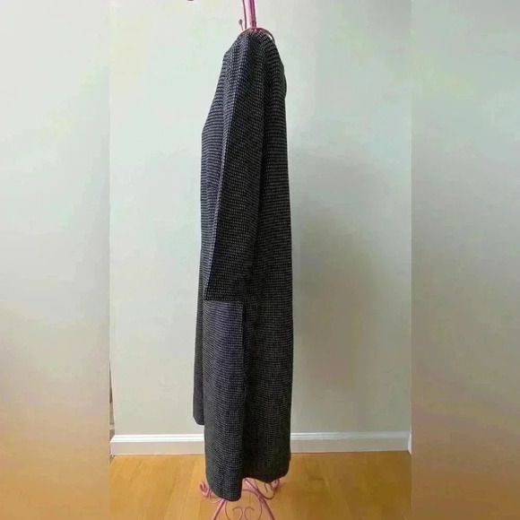 Ponte Knit Dress Womens Size S Petite Black White 3/4 Sleeve Pockets - Picture 15 of 16